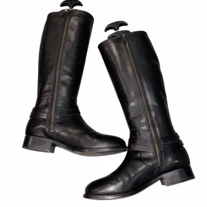Frye Melissa Belted Black Leather Tall Riding Boots Shoes size 6 thumbnail 7