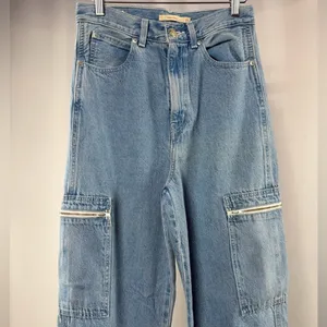 Levi's Utility High Loose Cargo Jeans in‎ Blue Size 27 thumbnail 4