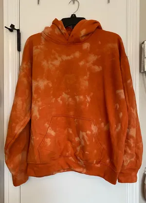 Gildan Bleach Dye Orange Hoodie thumbnail 1