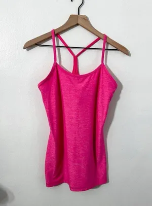 Lululemon Power Y Tank Size 8 Heathered Neon Pink Women’s Athletic Tank thumbnail 3
