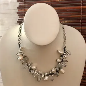 Silpada Sterling Silver Pearl & Glass Beaded Oxidized Necklace. thumbnail 3