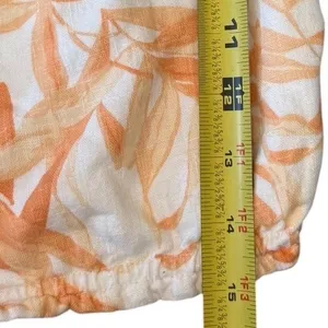 Abercrombie‎ & Fit Puff Sleeve Linen Crop Top Orange Cream Floral Preppy Cottage thumbnail 8