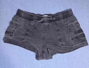 Pacsun Women's Black Washed Casual Drawstring Shorts thumbnail 1