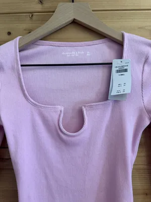 NWT Abercrombie & Fitch XS Soft A&F Rib Ribbed Long Sleeve Bodysuit Spring thumbnail 4