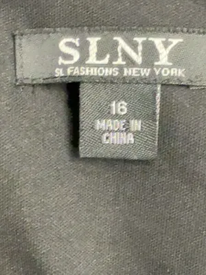 SLNY Black Layered Chiffon Beaded Floral Formal Dress Size 16 👗 thumbnail 15