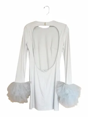 NWT ZARA Short Tulle Cuff Volume Dress Pastel Blue 4772/331 Small Bloggers Fave thumbnail 10
