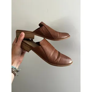BP Leather Mules 6.5 Cognac Brown Maya Bootie Boho Chic Office Neutral Everyday thumbnail 3