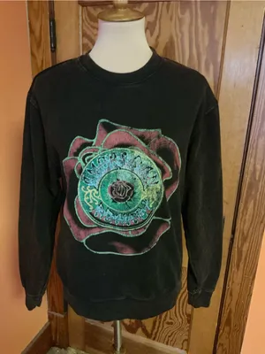 Grateful Dead 50th Anniversary Sweatshirt Rose Steal Your Face Black Small thumbnail 9