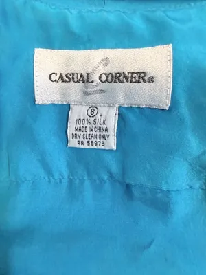 Drapey Wrap 100% Silk 80s Vintage Working Girl Dress Turquoise Sz 8 thumbnail 3