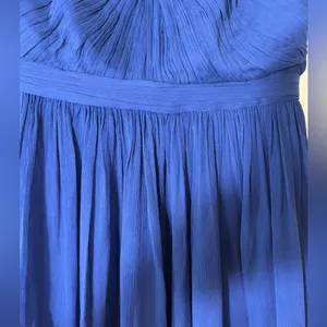 J. Crew Nadia Long Dress Silk‎ Chiffon Dark Cove Blue Wedding Formal Size 6 thumbnail 4