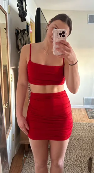 Red Two piece dress thumbnail 1