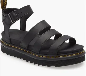 Dr Martens Doc Blaire Soft Wair Air Black Leather Sandals Platform Size 5 thumbnail 1