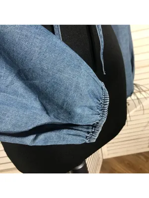 Forever 21 Chambray Blue Cropped Long Sleeve Top Small thumbnail 9