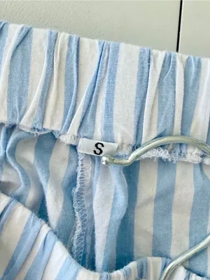 Source Unknown Blue & White Striped Cotton Wide Leg Beach Pants Size Small thumbnail 5