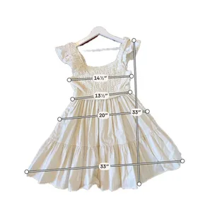 Anthropologie En Saison cream crochet Colette swing dress size sml thumbnail 8
