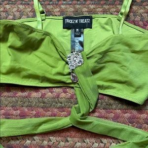 Trickz N Treatz Dolls Kill Green Mesh Wrap Costume Toxic Birnet Spears thumbnail 2