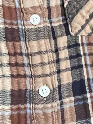 Womens small Aerie Brown & Blue Plaid Gauze Style Oversized Long Sleeve Shirt thumbnail 4