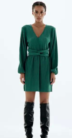 ZARA Green Long Sleeve Dress thumbnail 1