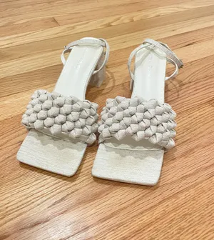 Natural Woven Block Heels Size 9 thumbnail 6
