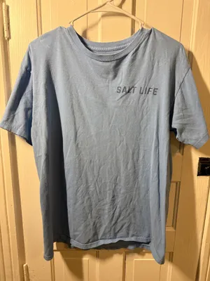 Salt Life Men’s Light Blue T Shirt Size Medium, Short Sleeve Shirt thumbnail 1