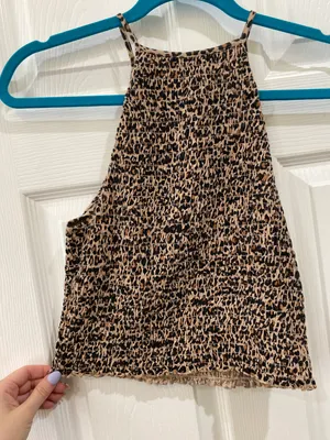Cheetah Halter Crop Top thumbnail 2