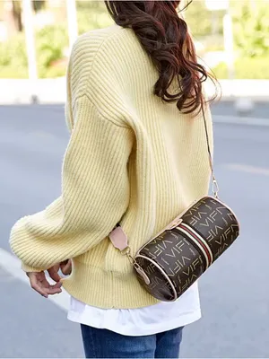 Monogram Bee Accent Barrel Crossbody Bag - Black /Brown- NIP thumbnail 7