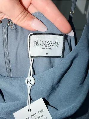 NWT Runaway the Label Seanna Ruched Cowl Mini Dress - Steel thumbnail 5