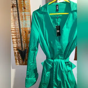 STYLEWE Vibrant Green Long Sleeve Dress coat thumbnail 6