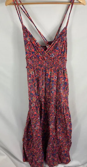 Universal Threads Floral Tiered Strappy Back Sleeveless Dress Medium thumbnail 1