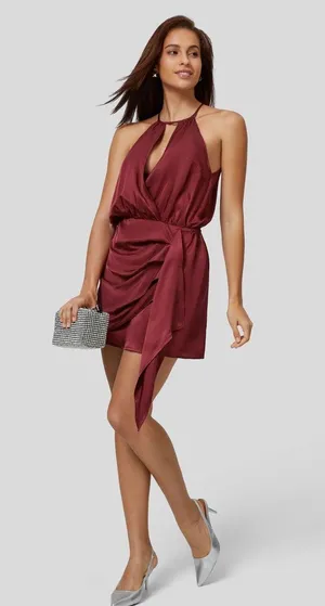 Halara Silk Red Dress thumbnail 1