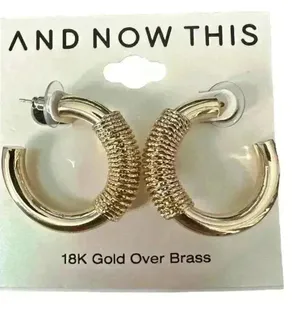 And Now This Gold‎ Plated C Hoop Earrings thumbnail 1