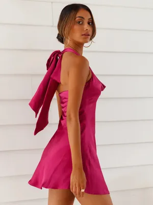 Hello Molly Satin Halter Dress thumbnail 3