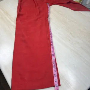 Mango MNG Suit Red Wide Leg High Rise Contrast Stitch Trousers Pants Womens 2 thumbnail 11