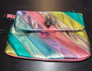 peacock purse in multi color leather with black lining. GUC. thumbnail 1