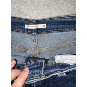 levis womens wedgie straight jeans‎ dark wash raw hem fray 32 thumbnail 3