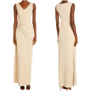 CHIARA BONI LA PETITE ROBE Aliki Metallic Sheath Gown Gold Shimmer 40 NWT thumbnail 13