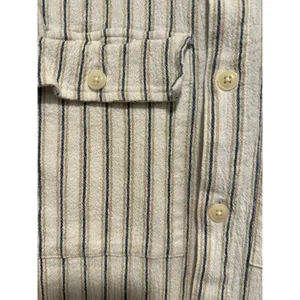 Madewell Perfect Fit Shirt Sz:M Coastal Striped Button Down crushed gauze finish thumbnail 6