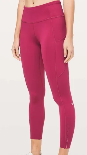 Lululemon Fast & Free 7/8 Nulux 25” Leggings in Violet Red thumbnail 1