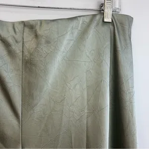NWT Vince Satin Bias Green High Waisted Wide Leg Crinkle Texture Pants Large thumbnail 6