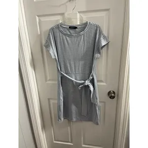 Merokeety Striped T Shirt Dress Blue/White Size L thumbnail 4