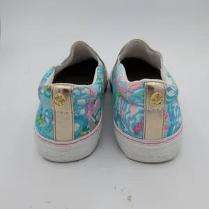 Lilly Pulitzer Julie Slip On Sneakers Womens 7.5M Tropical Floral Blue Pink m‎ thumbnail 5