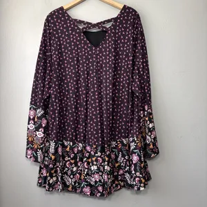 Style & Co Babydoll Tunic Top Plus Size 3X Floral Stretch Femme Fusion Peplum thumbnail 5