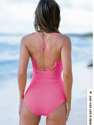 Cupshe Pink Plunge Ruched One Piece Swimsuit thumbnail 11