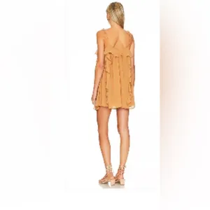 Revolve Tularosa Jamie Mini Dress tan sz M brown sugar tan ruffles thumbnail 2