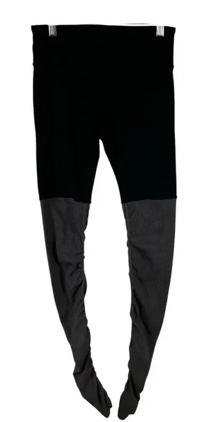 Alo yoga goddess leggings black gray‎ womens S ribbed athletic dance thumbnail 1