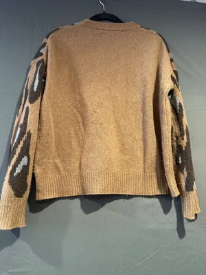 360Cashmere Womens Small 100% Cashmere Sweater Abstract Animal Print Luxury thumbnail 6