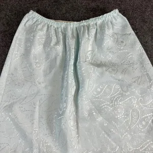 VTG‎ Paisley Jacquard Maxi Half Slip Light Blue Lace Trim Satin Skirt Lingerie thumbnail 8