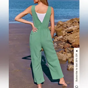 Cupshe Mint Square Neck Sleeveless Straight Leg Jumpsuit Size XL thumbnail 2