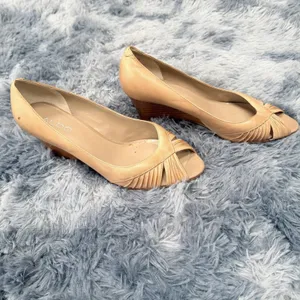 Aldo Peep Toe Wedge shoes sandals size 8 business business refined polished tan thumbnail 3
