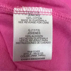 No Boundaries Size Large (11-13) Pink V-Neck Short Cap Sleeves Star Grap… thumbnail 7